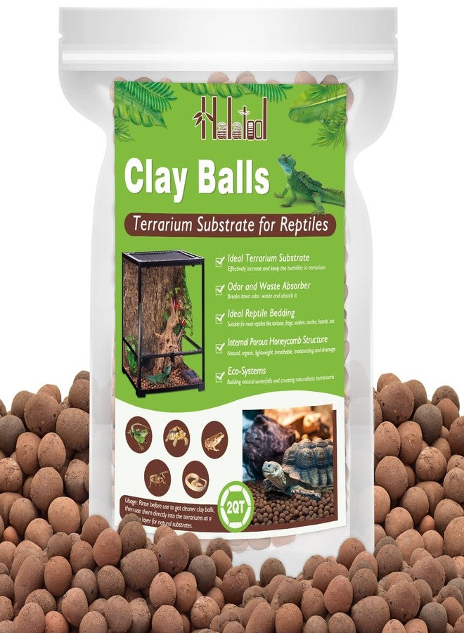 Halatool Reptile Substrate 2QT Clay Pebbles Terrarium Bedding for Reptiles Organic Clay Balls Bioactive Drainage Layer for Terrariums & Vivariums Leopard Gecko Tortoise Frog Lizard Ball Python - Image 1